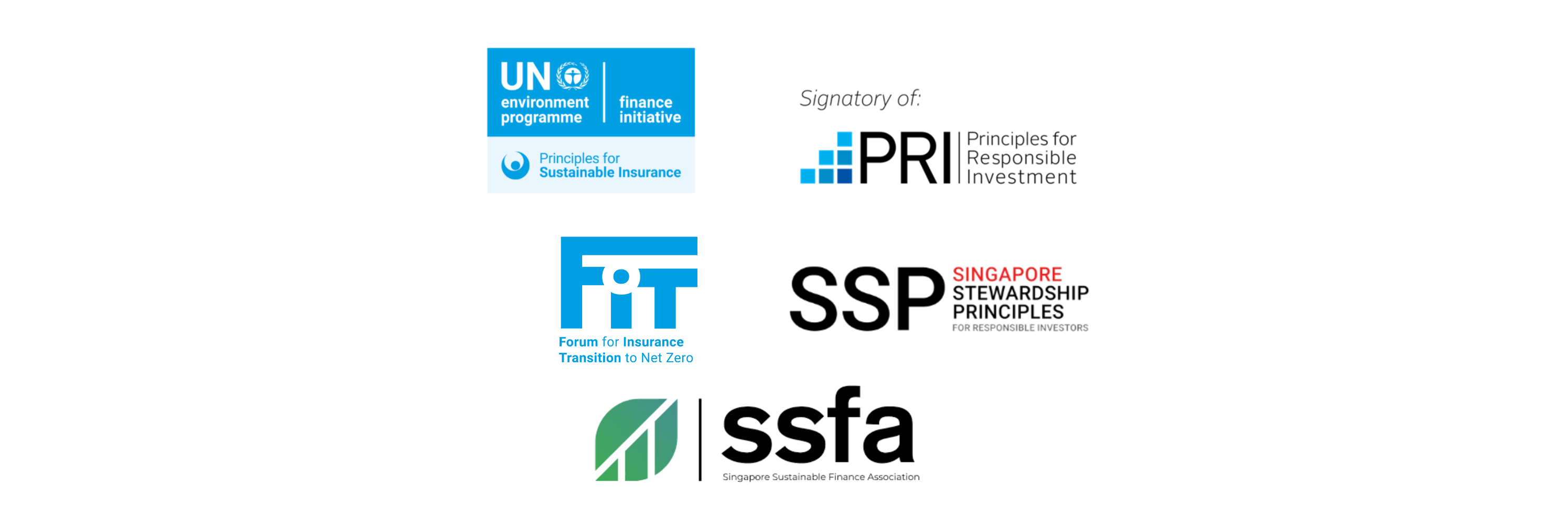 Singlife sustainability partner logos – ESG insurance ecosystem Singapore